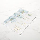 Invitation En Aluminium Mariage à l'Orchidée Bleue Douce (Rotation)