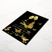 Invitation En Aluminium Mariage à papillon en verre d'or (Rotation)