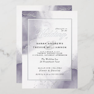 Invitation En Aluminium Mariage Abstrait Abricot Pâle Argent