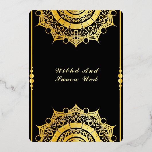 Invitation En Aluminium Mariage acrylique noir luxe Enregistrer la date (Verso)