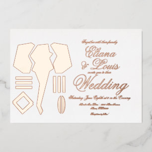 Invitation En Aluminium Mariage africain du marquage des éléphants