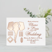 Invitation En Aluminium Mariage africain du marquage des éléphants (Debout devant)