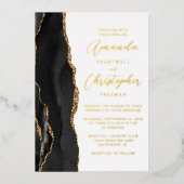 Invitation En Aluminium Mariage Agate Black Gold (Recto)