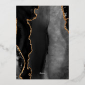 Invitation En Aluminium Mariage Agate Black Gold (Verso)