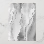 Invitation En Aluminium Mariage Agate Gris Argent Script (Verso)