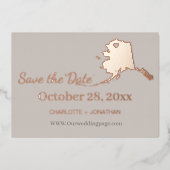 Invitation En Aluminium Mariage Alaska Enregistrer La Date Rose Or (Recto)