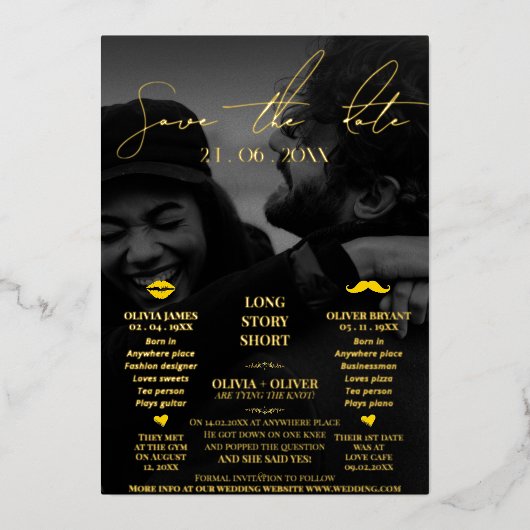 Invitation En Aluminium Mariage amusant enregistrer la date (Recto)