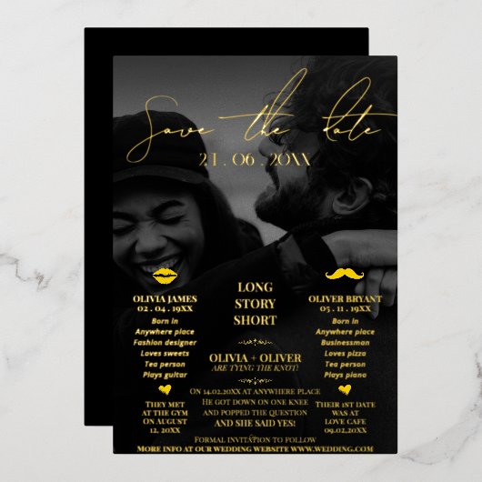 Invitation En Aluminium Mariage amusant enregistrer la date (Recto/Verso)