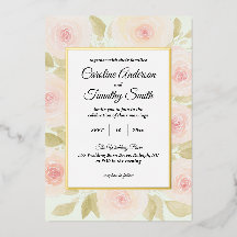 Mariage aquarelle vert sauge chic et rose rose