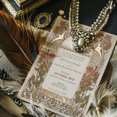 Invitation En Aluminium Mariage arabe islamique d'automne brûlé orange or