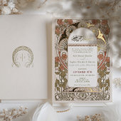 Invitation En Aluminium Mariage arabe islamique d'automne brûlé orange or