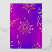 Invitation En Aluminium Mariage arabe violet et or (Verso)