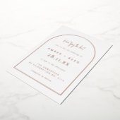 Invitation En Aluminium Mariage Arche Moderne Rose Gold Feuille D'or  (Rotation)