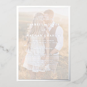 Invitation En Aluminium Mariage Argent Photo Moderne