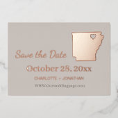 Invitation En Aluminium Mariage Arkansas Enregistrer La Date Rose Or (Recto)