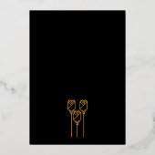 Invitation En Aluminium Mariage Art Déco élégant et sombre (Verso)
