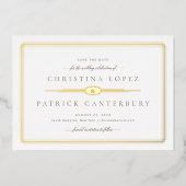 Invitation En Aluminium Mariage Art Déco Enregistrer La Date (Recto)