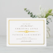 Invitation En Aluminium Mariage Art Déco Enregistrer La Date (Debout devant)