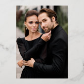 Invitation En Aluminium Mariage Art déco moderne Silver (Verso)