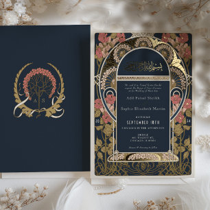 Invitation En Aluminium Mariage Art Nouveau Bourgogne Islamique
