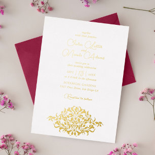 Invitation En Aluminium Mariage Artistique Botanique Floral Paisley de Lux