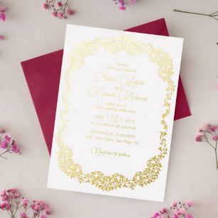Invitation En Aluminium Mariage Artistique Botanique Floral Paisley de Lux