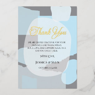 Invitation En Aluminium Mariage Artistique Minimaliste Abstrait Bleu Moder