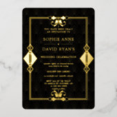 Invitation En Aluminium Mariage au Casino Royale Las Vegas Poker en feuill (Recto)