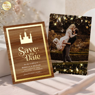 Invitation En Aluminium Mariage au Château de Conte de Fées Date à Sauver