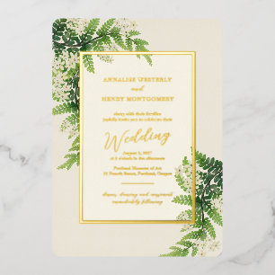 Invitation En Aluminium Mariage aux Fougères Fleurissantes