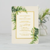 Invitation En Aluminium Mariage aux Fougères Fleurissantes (Debout devant)