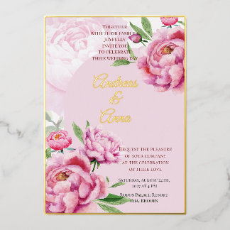 Invitation En Aluminium Mariage aux Pivoines