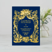 Invitation En Aluminium Mariage baroque Rococo (Debout devant)