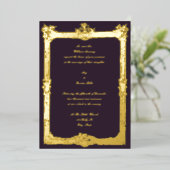 Invitation En Aluminium Mariage baroque Rococo Fruit & Cadre Floral (Debout devant)