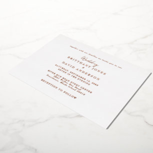 Invitation En Aluminium Mariage Blanc Avec .. Huile d'or rose