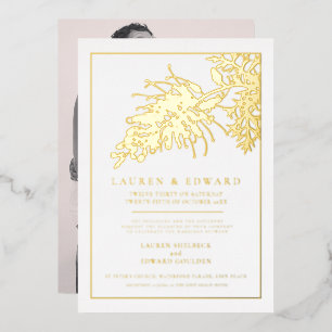 Invitation En Aluminium Mariage blanc de fleurs de Grevillea