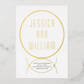 Invitation En Aluminium Mariage blanc d'inspiration or (Recto)