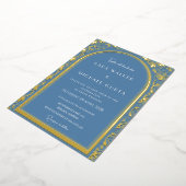 Invitation En Aluminium Mariage bleu Dusty (Retro-Dotted) (Rotation)