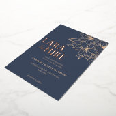 Invitation En Aluminium Mariage bleu foncé (Rotation)