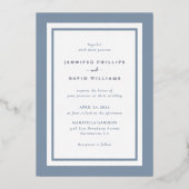 Invitation En Aluminium Mariage bleu foncé moderne (Recto)