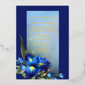 Invitation En Aluminium Mariage Blue Iris (Recto)