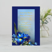 Invitation En Aluminium Mariage Blue Iris (Debout devant)