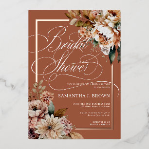 Invitation En Aluminium Mariage Bohème Chic Fleurs Aquarelle Automne