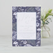Invitation En Aluminium Mariage Bohème Fleurs Sauvages Écriture Violet & A (Debout devant)