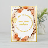 Invitation En Aluminium Mariage bohème rustique or floral de luxe (Debout devant)