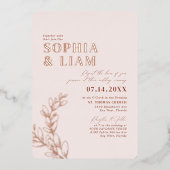 Invitation En Aluminium Mariage Boho Blush Terracotta Avec Code QR RSVP (Recto)