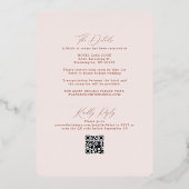 Invitation En Aluminium Mariage Boho Blush Terracotta Avec Code QR RSVP (Verso)