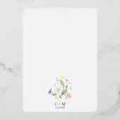 Invitation En Aluminium Mariage Boho Fleur sauvage simple et élégant (Verso)