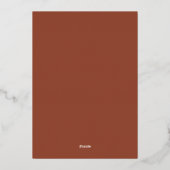 Invitation En Aluminium Mariage Boho Marron Terre Cuite Or (Verso)