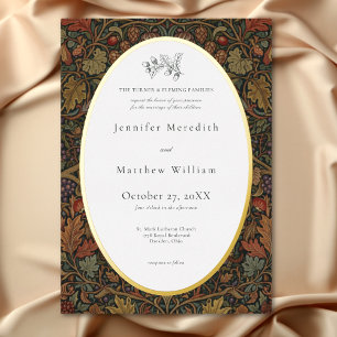 Invitation En Aluminium Mariage Botanique Automnal Élégant et Vintage dans